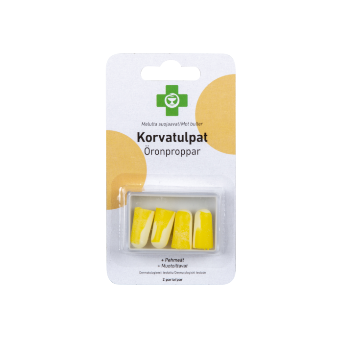 Apteekki Korvatulpat, muotoiltu vaahtomuovia 2 paria/rasia-13