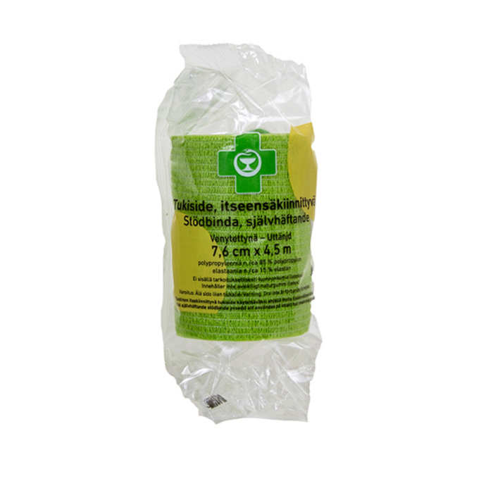 APTEEKKI Tukiside itseensäkiinnittyvä 7,6cm x 4,5m 1 kpl, vihreä-13 APTEEKKI Tukiside itseensäkiinnittyvä 7,6cm x 4,5m 1 kpl, vihreä-13