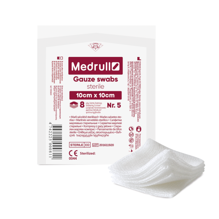 Medrull Gauze swabs sideharsotaitos 8krs 10cmx10cm 5 kpl-13