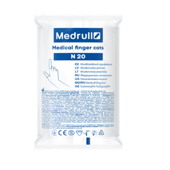 Medrull Finger Cots sormisuoja lateksi 28x73 mm 20 kpl-13