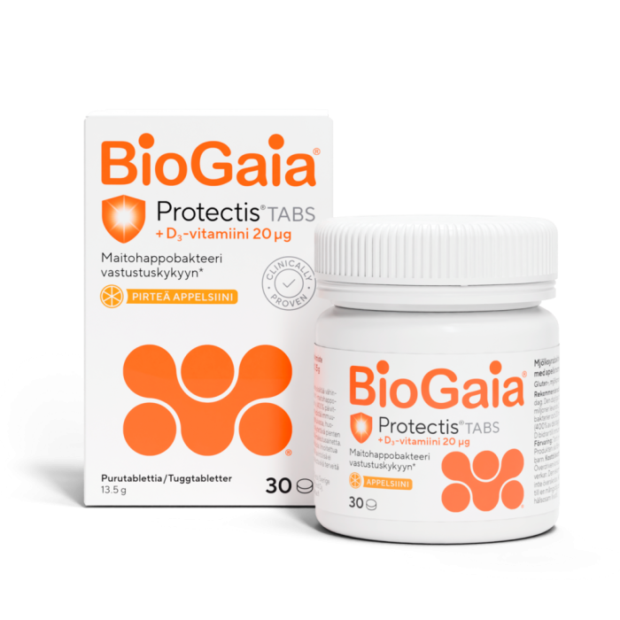 BioGaia Tabs+D3 maitohappobakteeri Appelsiini 30 tabl-13