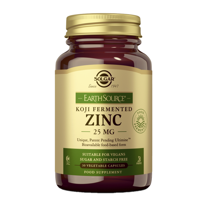Solgar Earth Source Koji Fermented Zinc 25mg 30kaps (fermentoitu sinkki)-13