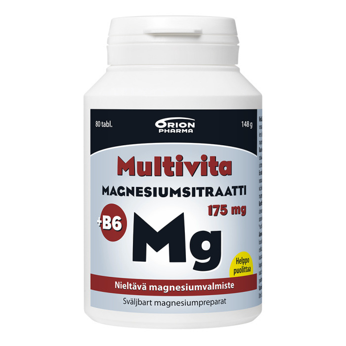 Multivita Magnesiumsitraatti+B6 175mg 80kpl-13