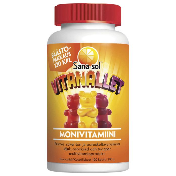Sana-Sol Vitanallet monivitamiini 120 kpl säästöpakkaus-13