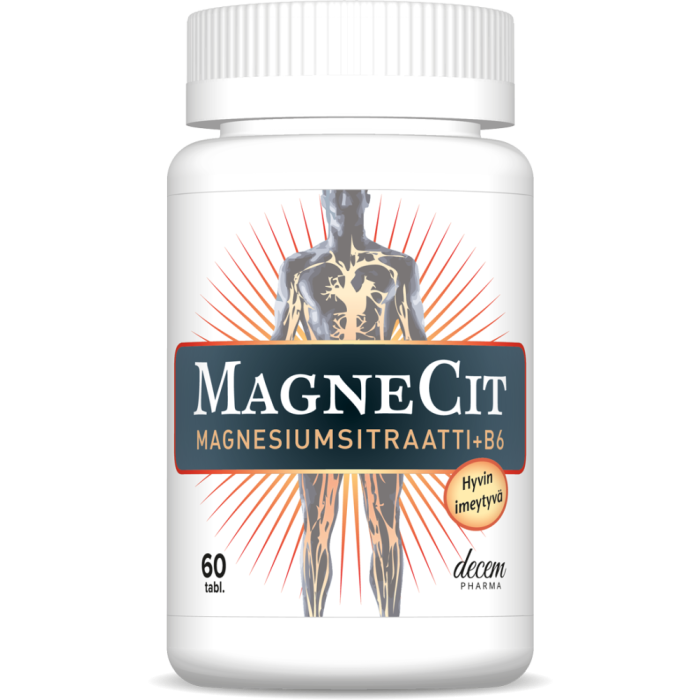 Magnecit 60 tabl magnesiumsitraatti + b6-vitamiini-13