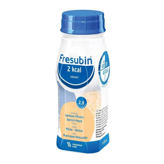 Fresubin 2.0 Kcal Drink 4x200 ml neste, täydennysravintovalmiste aprikoosi-persikka-13