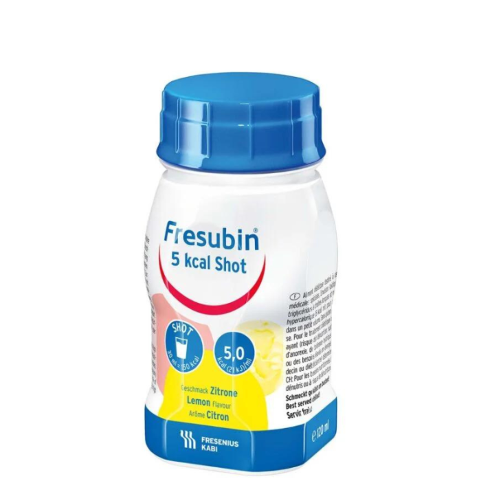 Fresubin 5 kcal shot 4x120 ml neste, täydennysravintovalmiste sitruuna-13