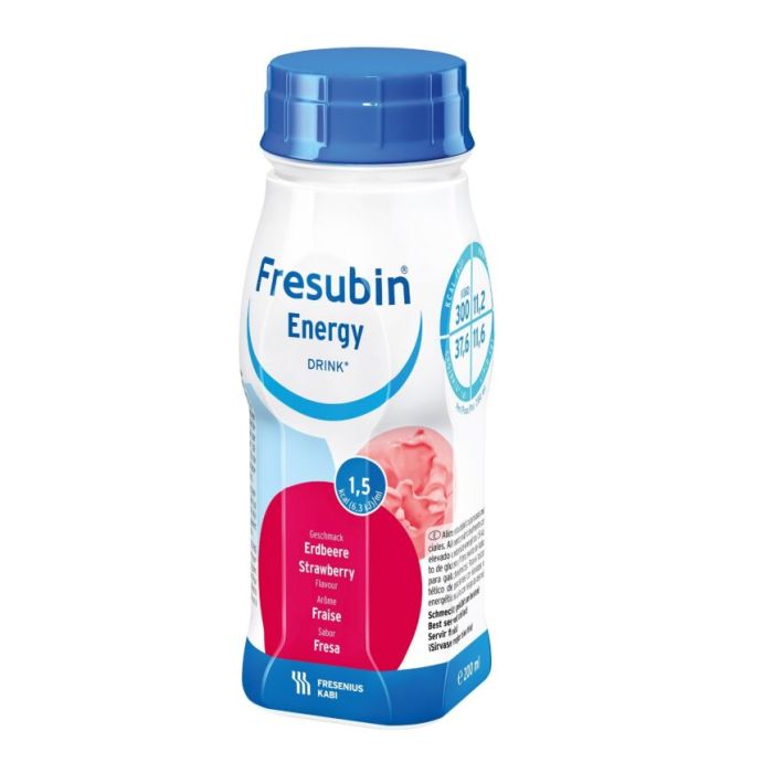 Fresubin Energy Drink 4x200 ml neste, täydennysravintovalmiste mansikka-13