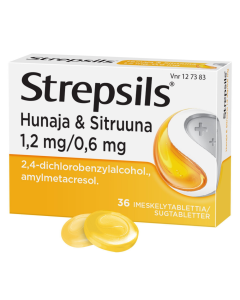 STREPSILS HUNAJA & SITRUUNA 1,2/0,6 mg 36 fol imeskelytabletti