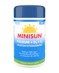 Minisun Kalsium+D 25 mikrog+K2 45 mikrog 80 tabl (kalsium 500 mg)