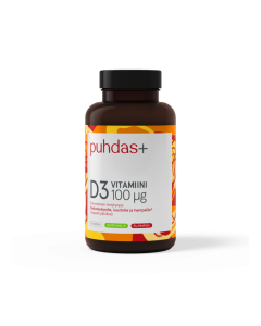 Puhdas+ D3-vitamiini oliiviöljy 100 mikrog 120 kaps