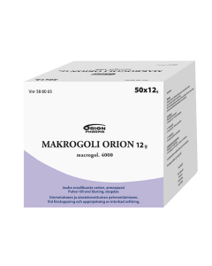 MAKROGOLI ORION 12 g 50 x 12 g jauhe oraaliliuosta varten, annospussi