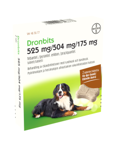 DRONBITS 525/504/175 mg 2 fol vet tabl