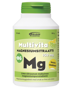 Multivita Magnesiumsitraatti+B6 lime-sitr. 150mg 90 purutabl