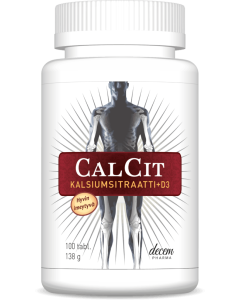 CalCit kalsiumsitraatti + D3-vitamiini 500mg/15mikrog 100 tabl