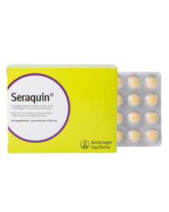 Seraquin 800Mg Tabl 60 kpl kissoille ja pienille koirille, täydennysrehu