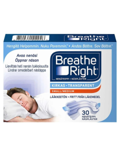 Breathe Right nenäteippi Kirkas Small/Medium 30 kpl
