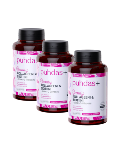 Puhdas+ Beauty Kollageeni & Biotiini säästöpakkaus 3 x 120 kaps 