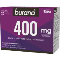 BURANA 400 mg 20 kpl jauhe oraaliliuosta varten, annospussi