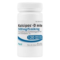 KALCIPOS-D MITE 500 mg/5 mikrog 120 kpl tabl, kalvopääll