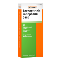 LEVOCETIRIZIN RATIOPHARM 5 mg 30 fol tabletti, kalvopäällysteinen