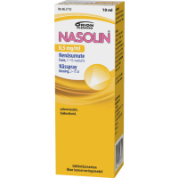 Nasolin 0,5 mg/ml 10 ml nenäsumute, liuos säilytysaineeton