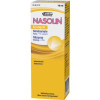 Nasolin 0,5 mg/ml 10 ml nenäsumute, liuos säilytysaineeton