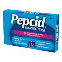 PEPCID 10 mg 6 fol tabl, kalvopääll