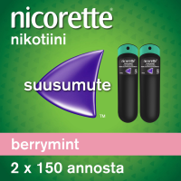 Nicorette Berrymint 1 mg/annos 2x150 annosta sumute suuonteloon, liuos