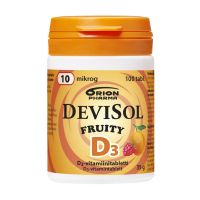 Devisol Fruity 10 mikrog 100 kpl imeskelytabletti