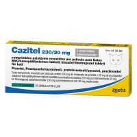 CAZITEL 230/20 mg 2 fol vet tabl, kalvopääll kissalle