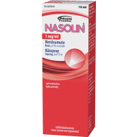 Nasolin 1 mg/ml 10 ml nenäsumute, liuos säilytysaineeton