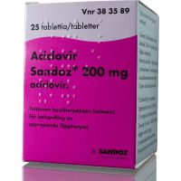 ACICLOVIR SANDOZ 200 mg 25 kpl tabl