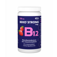 Beko Strong B12-vitamiini 1mg 150 purutabletti mansikka