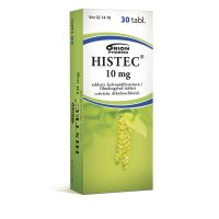 HISTEC 10 mg 30 fol tabl, kalvopääll