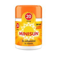 Minisun D-Vitamiini 20 mikrog 200 tabl