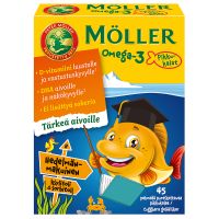 Möller Omega-3 Pikkukalat hedelmäinen 45 kpl