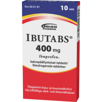 IBUTABS 400 mg 10 fol tabl, kalvopääll