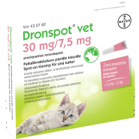DRONSPOT VET 30/7,5 mg 2x0,35 ml paikallisvaleluliuos pienille kissoille
