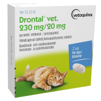 Drontal vet. 230 mg / 20 mg 2 tabletti, kalvopäällysteinen