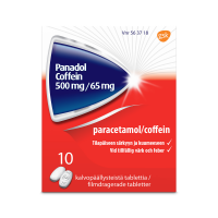 PANADOL COFFEIN 500/65 mg 10 fol tabl, kalvopääll