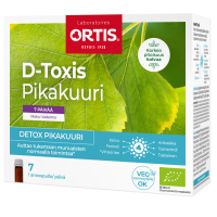 D-Toxis Detox Pikakuuri Vadelma 7x15 ml Luomu