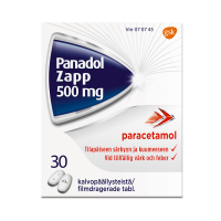 PANADOL ZAPP 500 mg 30 fol tabl, kalvopääll