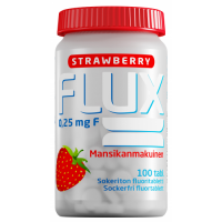 Flux Strawberry fluoritabletti 100 imeskelytabletti