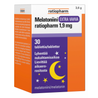 Melatoniini Extra Vahva Ratiopharm 30 tabl 1,9 mg