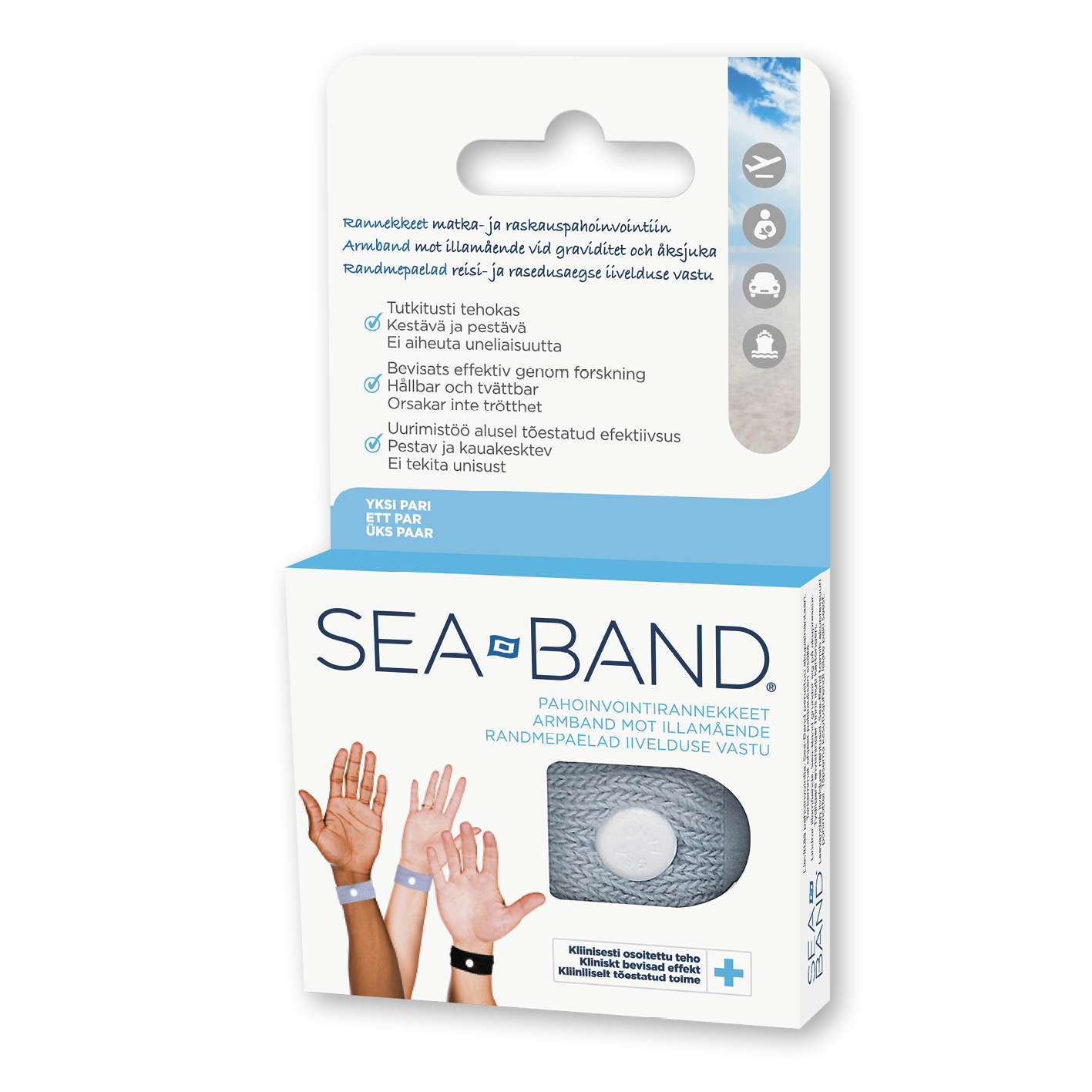 Paras matkapahoinvointilääke 2026 2 Sea-Band pahoinvointirannekkeet