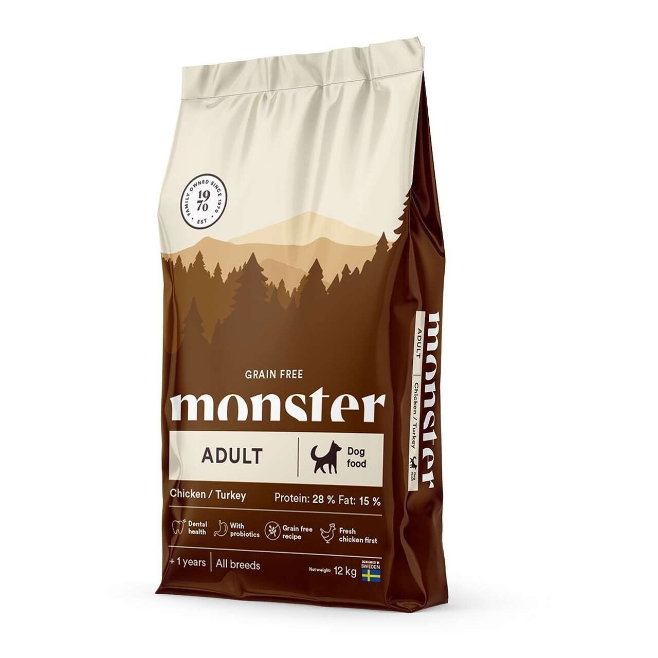 Monster Dog Grain Free Adult All Breed Chick/turkey 12 kg