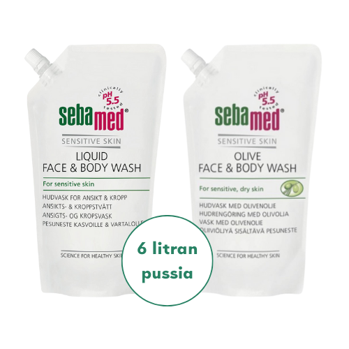 Sebamed pesuneste täyttöpussit 6x1l säästöpakkaus