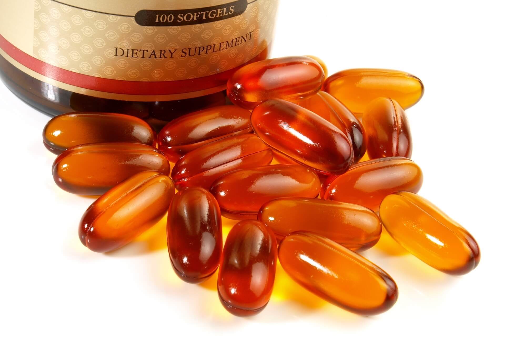 Oransseja koliinikapseleita.